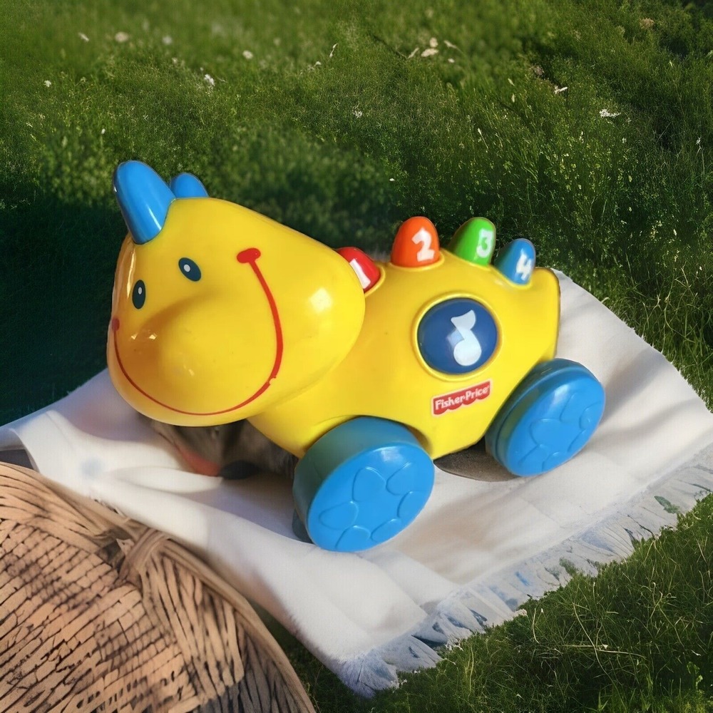 Fisher Price Toddler toy Riding Talking Yellow Dinosaur Mattel 2000